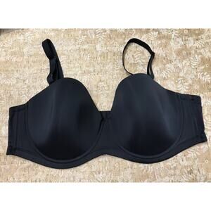 PLUS SIZE DELIMIRA Strapless Bra Womens 46D BLACK Underwire Molded Multiway